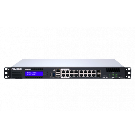 Dysk sieciowy QNAP QGD-1600P-4G, 4C Intel, 16x1GbE with 2xRJ45 and SFP+, 2x2,5 SATA, 8GB RAM
