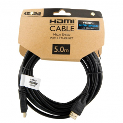 4WORLD 08606 4World Kabel HDMI - HDMI, High Speed z Ethernet (v1.4), 3D, HQ, BLK, 5m