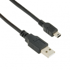 4WORLD 07882-OEM 4World Kabel USB 2.0 AM / BM mini, 1,8m, czarny, transmisja i ładowanie