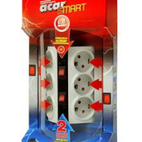 Listwa zasilająca  HSKDATA W0156 Acar Smart  szara  6 gniazd  3m