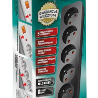 Listwa zasilająca W0174 Acar X5, biała, 3m