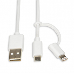 Kabel IBOX IKUML2W1 2w1 MicroUSB/Lightning MFi