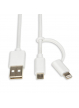 Kabel IBOX IKUML2W1 2w1 MicroUSB/Lightning MFi