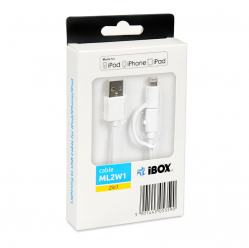 Kabel IBOX IKUML2W1 2w1 MicroUSB/Lightning MFi