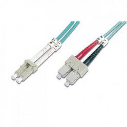 INTELLINET 303805 optic cable LC-SC duplex 1m 50/125 OM3 multimode 2mm Jacket