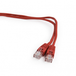 Kabel GEMBIRD PP12-1M/R RJ45, patchcord, osłonka zalewana, kat. 5e, UTP, 1m, czerwony