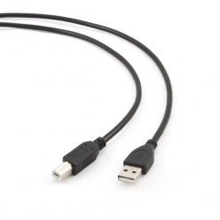 GEMBIRD CCP-USB2-AMBM-6 Gembird AM-BM kabel USB 2.0 1.8M czarny Niklowane końce