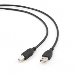 Kabel USB 2.0 GEMBIRD AM-BM 1.8M czarny Niklowane końce