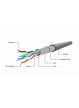Kabel GEMBIRD FPC-5004E-SOL instalacyjny skrętka FTP, 4x2, CCA, kat. 5e, drut 305m, szary
