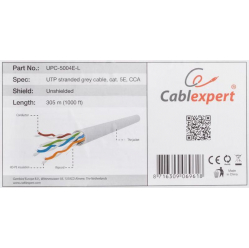 Kabel GEMBIRD UPC-5004E-L instalacyjny UTP kat. 5e linka CCA 305m szary