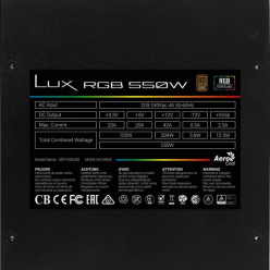 Zasilacz AEROCOOL LUX 550W RGB Zasilacz ATX 80 PLUS BRONZE