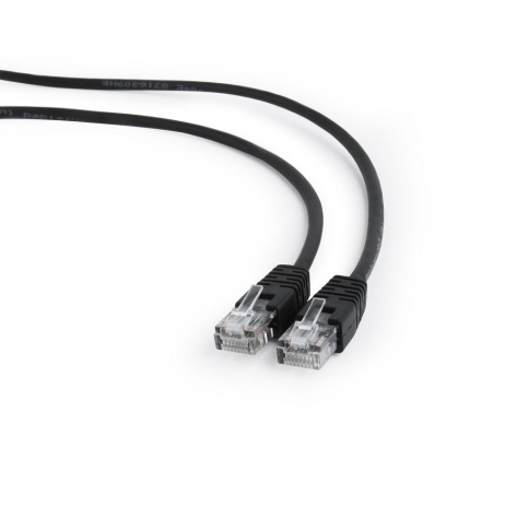 Patchcord GEMBIRD PP12-0.25M/BK RJ45, osłonka zalewana, kat. 5e, UTP, 0,25m, czarny