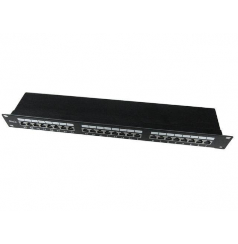 GEMBIRD NPP-C624-002 Gembird Patchpanel FTP 19 24P/1U kat.6 z półką do organizacji kabli, czarny