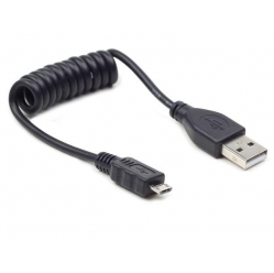 Kabel GEMBIRD CC-MUSB2C-AMBM-0.6M Gembird kabel micro USB 2.0 AM-Micro Spirala 20-60cm czarny