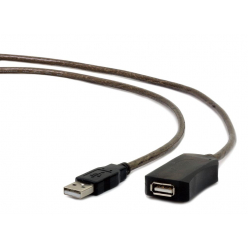 GEMBIRD UAE-01-5M Gembird Wzmaczniacz sygnału AM-AF kabel, przedłużacz aktywny USB 2.0, 5M, czarny