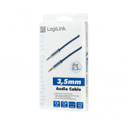 Kabel LOGILINK CA10050 LOGILINK - Kabel audio 3,5 m/m 0,5m niebieski