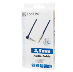 LOGILINK CA11050 LOGILINK - Kabel audio 3,5 m/m 90  0,5m niebieski