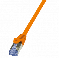 Kabel LOGILINK CQ3028S LOGILINK Patchcord Cat.6A 10G S/FTP PIMF PrimeLine 0,5m pomarańczowy