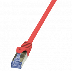 LOGILINK CQ3014S LOGILINK Patchcord Cat.6A 10G S/FTP PIMF PrimeLine 0,25m czerwony