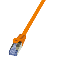 Patchcord LOGILINK CQ3018S Cat.6A 10G S/FTP PIMF PrimeLine 0,25m pomarańczowy