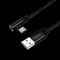 Kabel LOGILINK CU0142 - USB 2.0 kątowy 90 USB-A męski do micro-USB męski 1 m