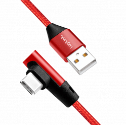 LOGILINK CU0145 LOGILINK - Kabel USB 2.0 kątowy 90  USB-A na męski do USB-C męski, czerwony 0,3m