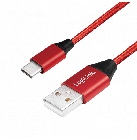 LOGILINK CU0147 LOGILINK - Kabel USB 2.0, USB-A na męski do USB-C męski, czerwony, 0,3 m