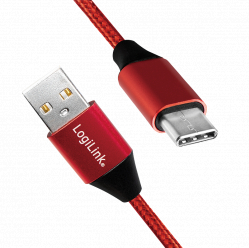 LOGILINK CU0147 LOGILINK - Kabel USB 2.0, USB-A na męski do USB-C męski, czerwony, 0,3 m