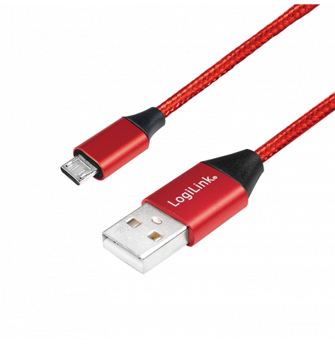 LOGILINK CU0151 LOGILINK - Kabel USB 2.0, USB-A męski do micro-USB męski, czerwony, 0,3 m