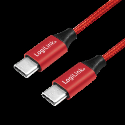 LOGILINK CU0155 LOGILINK - Kabel USB 2.0, USB-C męski na USB-C męski, czerwony, 0,3 m