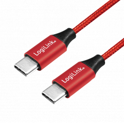 Kabel LOGILINK CU0155 LOGILINK - Kabel USB 2.0, USB-C męski na USB-C męski, czerwony, 0,3 m