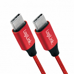 Kabel LOGILINK CU0155 LOGILINK - Kabel USB 2.0, USB-C męski na USB-C męski, czerwony, 0,3 m