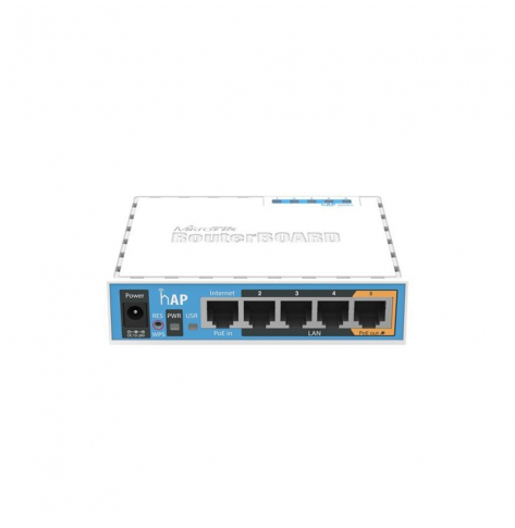 Router MikroTik hAP RB951Ui-2nD RouterOS L4 64MB RAM, 5xLAN, 2.4GHz 802.11b/g/n, 1xPoE