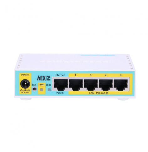 Router MIKROTIK MT RB750UPr2 MikroTik RB750UPr2 hEX PoE lite L4 64MB RAM 5xLAN 1xUSB port 2-5PoE output 1A