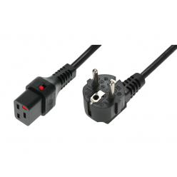 ASM IEC-EL262S Kabel zasilający IEC LOCK 3x1,5mm2 Typ Schuko kątowy/IEC C19 M/Ż 2m czarny