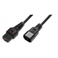 ASM IEC-PC1021 Kabel zasilający IEC LOCK 3x1mm2 Typ IEC C14/IEC C13 M/Ż 2m czarny