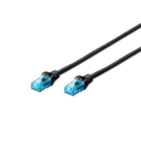 Kabel DIGITUS patch cord UTP CAT.5E czarny 0.25m 15 LGW