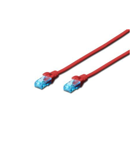 DIGITUS DK-1512-0025/R Digitus Kabel patch cord UTP, CAT.5E, czerwony, 0.25m, 15 LGW