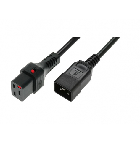 ASM IEC-PC1286 Kabel zasilający IEC LOCK 3x1,5mm2 IEC C20 prosty/IEC C19 prosty M/Ż 3m czarny