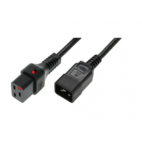 Kabel ASM IEC-PC1286 zasilający IEC LOCK 3x1,5mm2 C20/C19 M/Ż 3m czarny