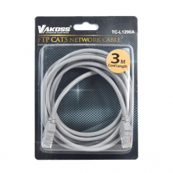 Patchcord Vakoss RJ45 Cat5 FTP 3m szary