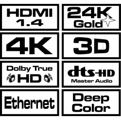 Kabel HDMI v1.4 3D Dolby TrueHD 24k złoty 5m SAVIO