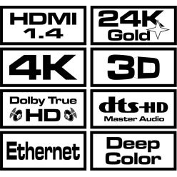 SAVIO SAVKABELCL-06 SAVIO CL-06 Kabel HDMI CL-06 v1.4 Ethernet 3D Dolby TrueHD 24k gold 3m