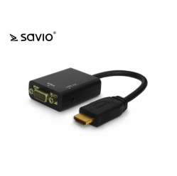 Adapter HDMI-VGA SAVIO CL-23 z audio