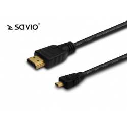 Kabel HDMI - micro HDMI v1.4 Ethernet 3D 24k gold 1m