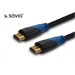 SAVIO SAVKABELCL-48 SAVIO CL-48 Kabel HDMI v1.4 Ethernet 3D Dolby TrueHD 24k Gold Nylon 2,0m
