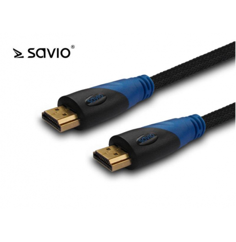 SAVIO SAVKABELCL-48 SAVIO CL-48 Kabel HDMI v1.4 Ethernet 3D Dolby TrueHD 24k Gold Nylon 2,0m