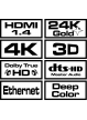 Kabel HDMI v1.4 Ethernet 3D Dolby TrueHD 24k gold Nylon 5m - SAVIO SAVKABELCL-49