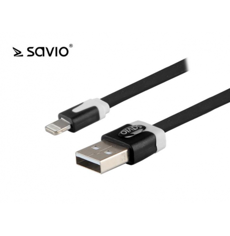 SAVIO SAVKABELCL-73 SAVIO CL-73 Kabel USB - Lightning 8pin, iOS8, iPhone 5/6, Czarny, 1,0m