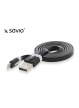 Kabel USB - Lightning 8pin, iOS8, iPhone 5/6, Czarny, 1,0m